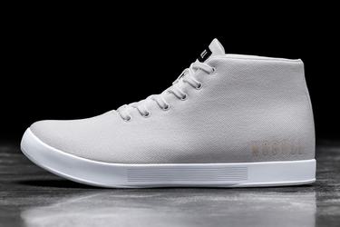 Nobull Canvas Mid Men's Trainers White | Australia (RI3095)